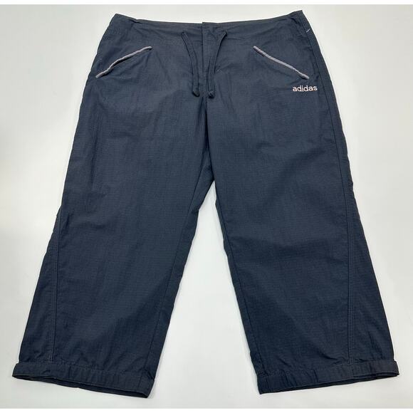 Adidas Navy Blue Drawstring Athletic Capris Pants Women’s Size Small - Picture 1 of 9